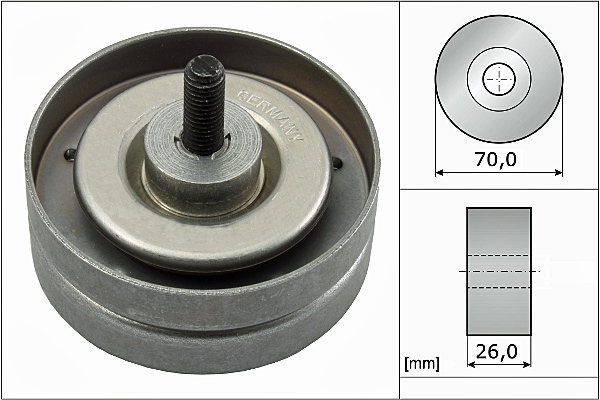 SCHAEFFLER INA Medløberhjul, multi-V-rem 532078910 for AUDI
