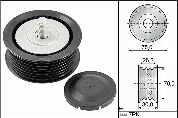 SCHAEFFLER INA Medløberhjul, multi-V-rem 532080010 for PORSCHE