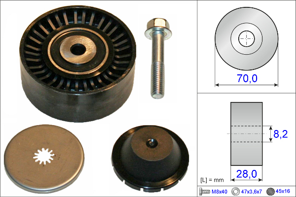 SCHAEFFLER INA Medløberhjul, multi-V-rem 532060010 for MITSUBISHI CHRYSLER
