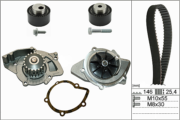 SCHAEFFLER INA Vandpumpe + tandremssæt 530023430 for PEUGEOT LANCIA FIAT