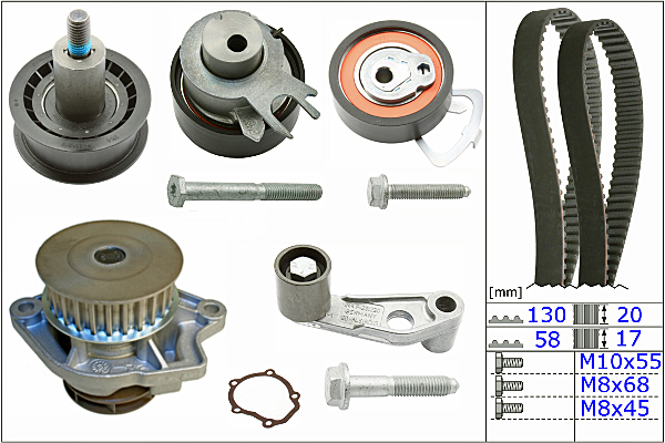SCHAEFFLER INA Vandpumpe + tandremssæt 530036030 for VW SKODA AUDI SEAT