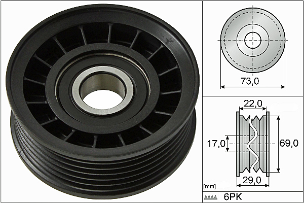 SCHAEFFLER INA Medløberhjul, multi-V-rem 532064910 for FORD VOLVO
