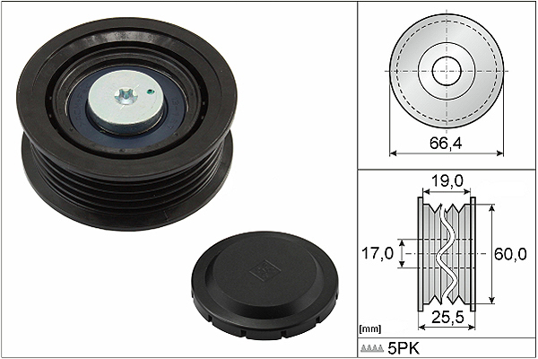 SCHAEFFLER INA Medløberhjul, multi-V-rem 532064210 for HYUNDAI