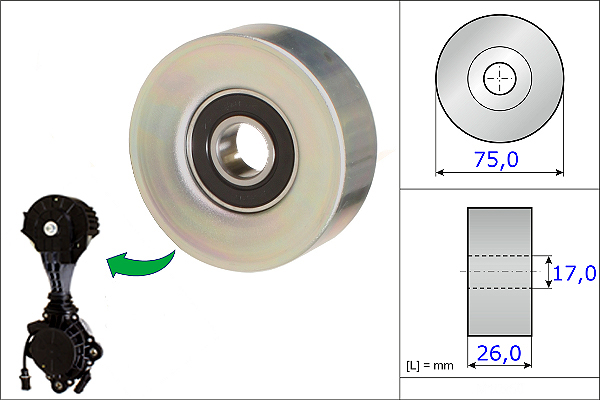 SCHAEFFLER INA Medløberhjul, multi-V-rem 532067610 for CITROËN VAUXHALL MINI