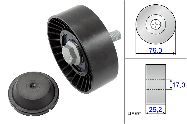 SCHAEFFLER INA Medløberhjul, multi-V-rem 532063210 for VW