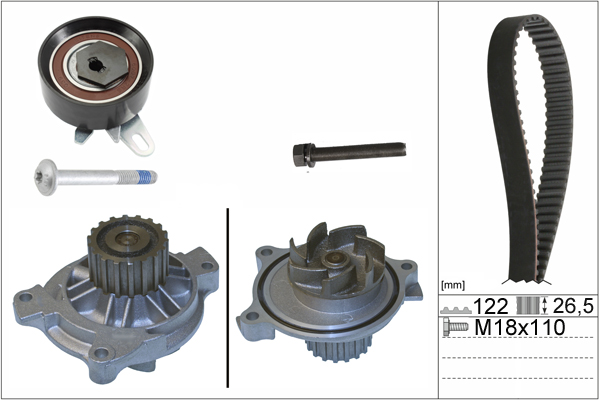 SCHAEFFLER INA Vandpumpe + tandremssæt 530017531 for VOLVO