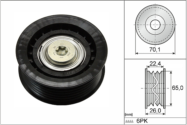 SCHAEFFLER INA Medløberhjul, multi-V-rem 532047110 for FORD JAGUAR