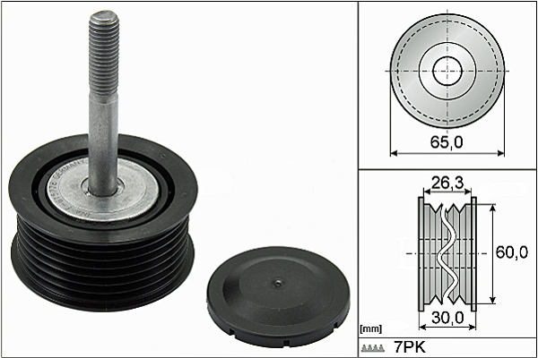 SCHAEFFLER INA Medløberhjul, multi-V-rem 532079310 for PORSCHE