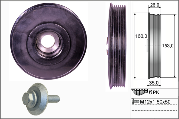 SCHAEFFLER INA Remskive, krumtapaksel 544007920 for FORD MINI VOLVO PEUGEOT CITROËN MAZDA