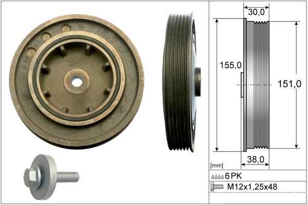 SCHAEFFLER INA Remskive, krumtapaksel 544010120 for VAUXHALL GENERAL MOTORS NISSAN DACIA