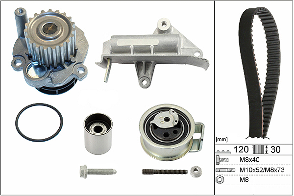 SCHAEFFLER INA Vandpumpe + tandremssæt 530017730 for FORD SEAT