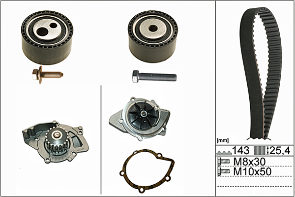 SCHAEFFLER INA Vandpumpe + tandremssæt 530044730 for PEUGEOT