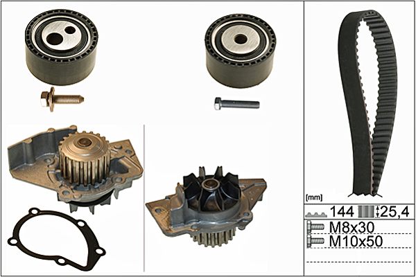 SCHAEFFLER INA Vandpumpe + tandremssæt 530047430 for PEUGEOT FIAT