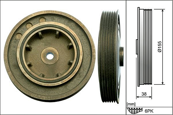 SCHAEFFLER INA Remskive, krumtapaksel 544010110 for VAUXHALL GENERAL MOTORS NISSAN DACIA