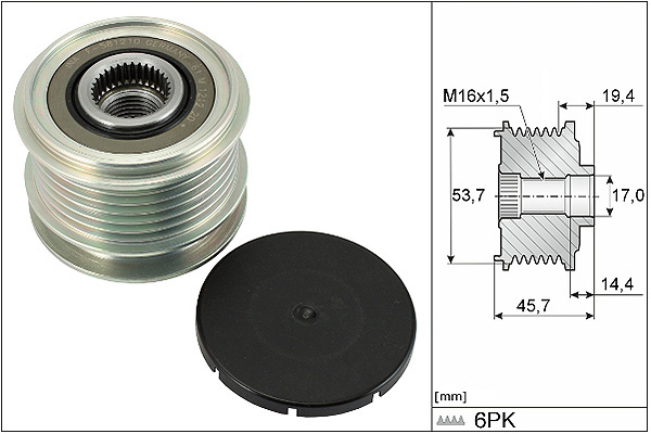 SCHAEFFLER INA Generator friløbskobling 535032810 for MERCEDES-BENZ