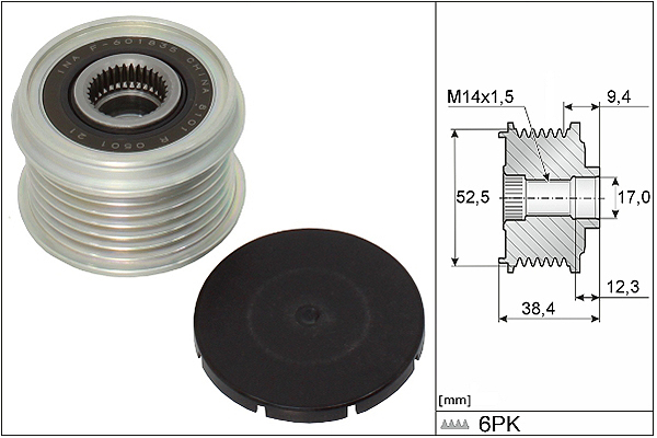 SCHAEFFLER INA Generator friløbskobling 535032910 for LEXUS TOYOTA (FAW)