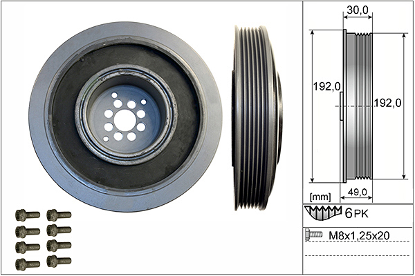 SCHAEFFLER INA Remskive, krumtapaksel 544010220 for AUDI VW SKODA SEAT