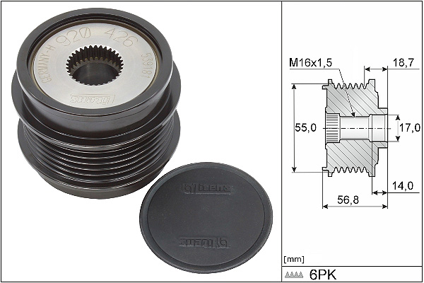SCHAEFFLER INA Generator friløbskobling 535034110 for MERCEDES-BENZ