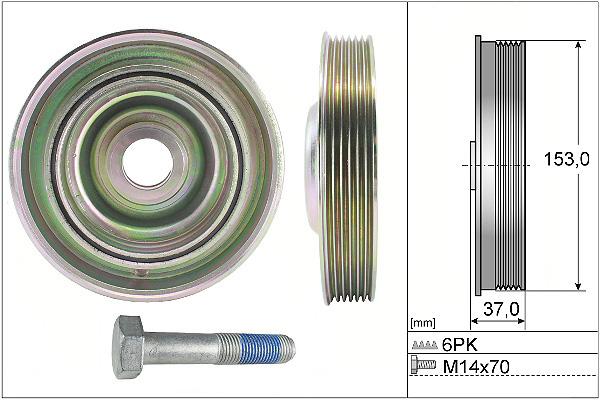 SCHAEFFLER INA Remskive, krumtapaksel 544009720 for FORD VOLVO PEUGEOT FIAT