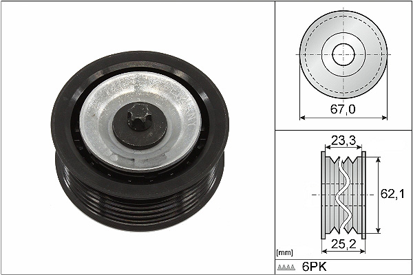SCHAEFFLER INA Medløberhjul, multi-V-rem 532061910 for LANCIA