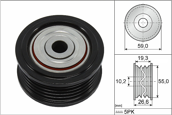 SCHAEFFLER INA Medløberhjul, multi-V-rem 532086010 for MITSUBISHI