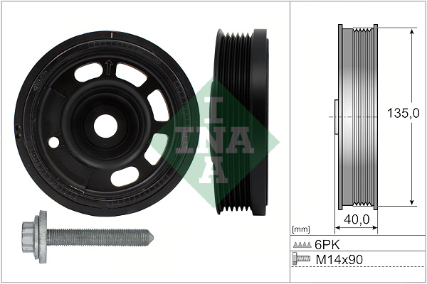 SCHAEFFLER INA Remskive, krumtapaksel 544017220 for VW