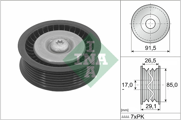 SCHAEFFLER INA Medløberhjul, multi-V-rem 532118110 for MERCEDES-BENZ