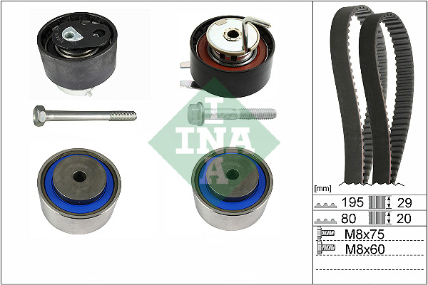 SCHAEFFLER INA Tandremssæt 530076610 for PEUGEOT LAND ROVER JAGUAR