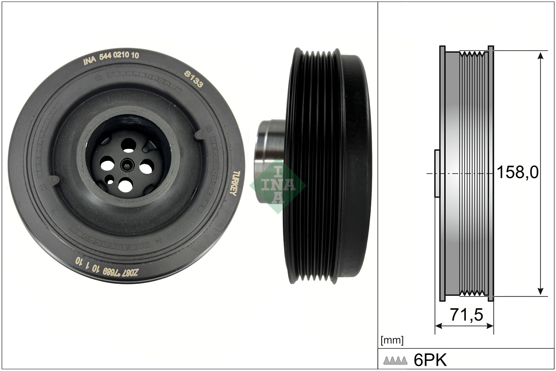 SCHAEFFLER INA Remskive, krumtapaksel 544021010 for JAGUAR LAND ROVER