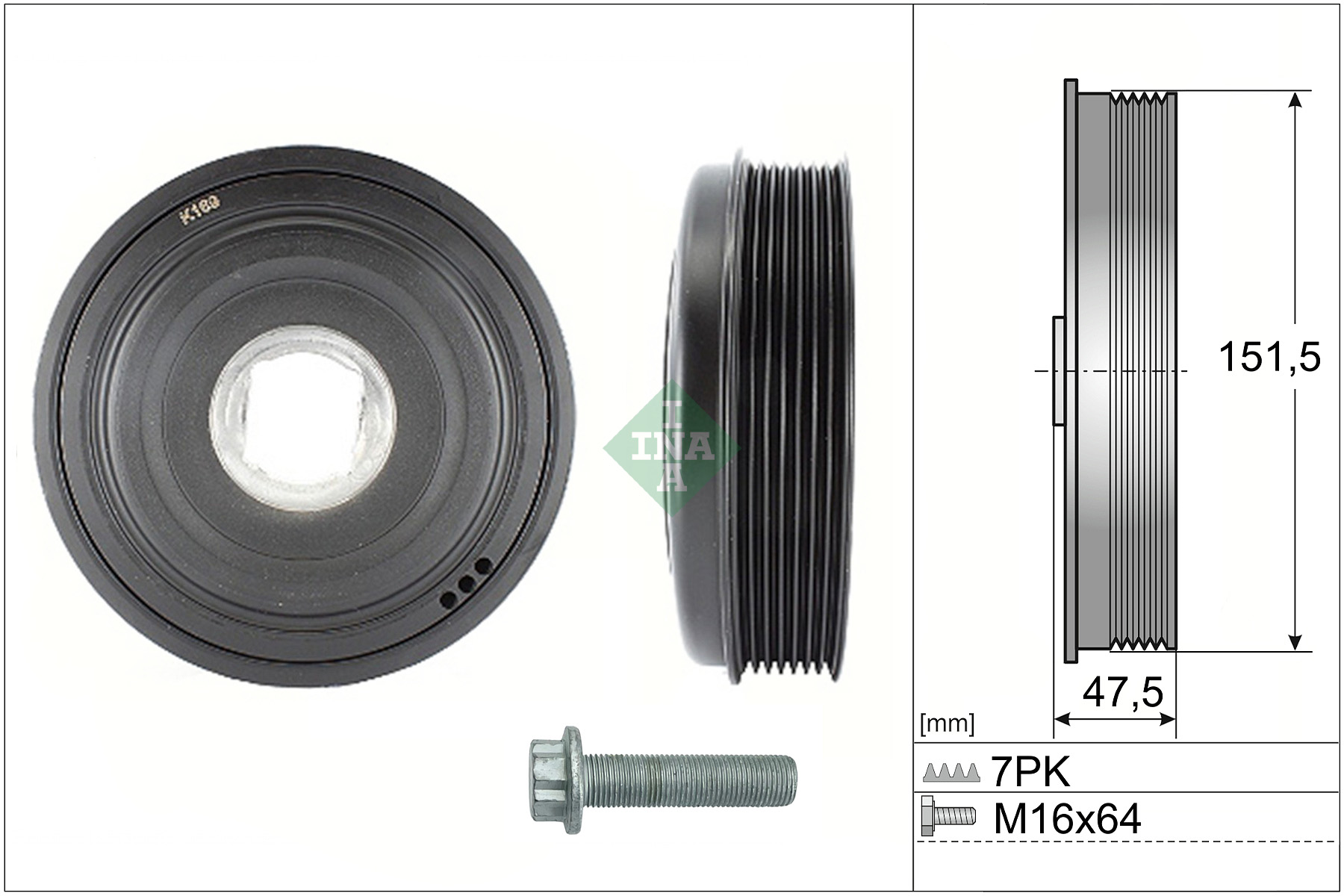 SCHAEFFLER INA Remskive, krumtapaksel 544013620 for VAUXHALL NISSAN DACIA
