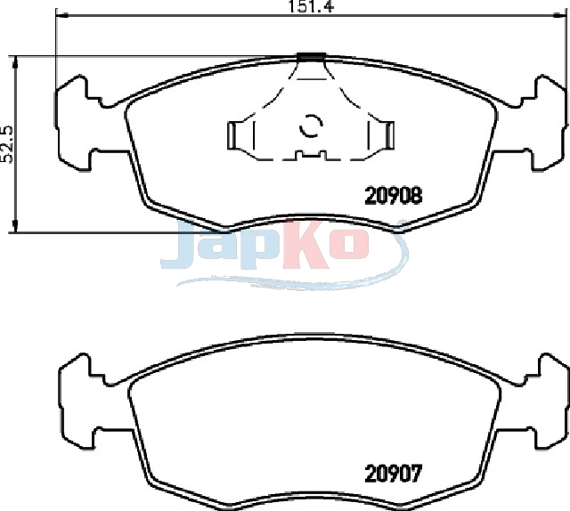 JAPKO Bremseklodser 500303 foraksel for FORD