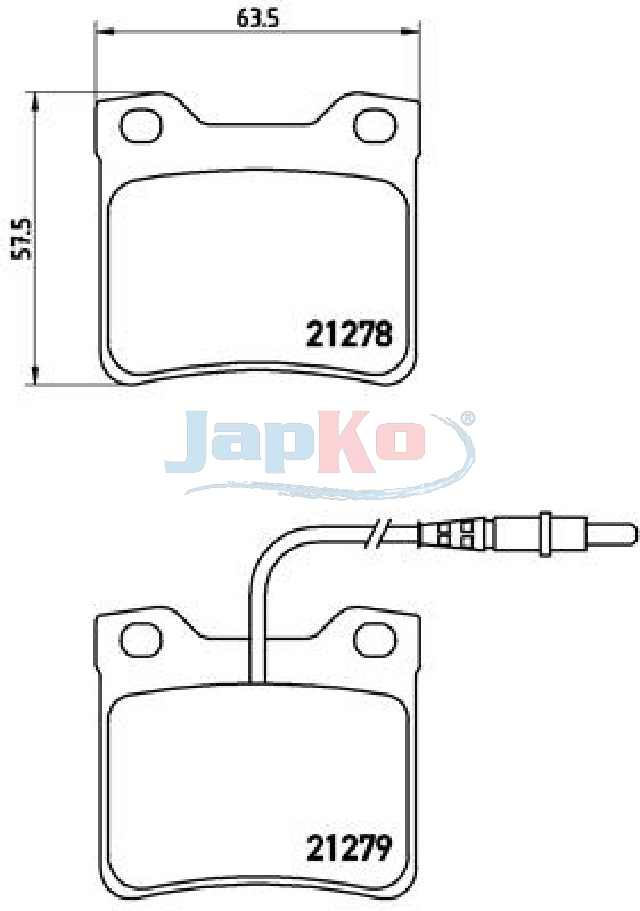 JAPKO Bremseklodser 510616 bagaksel for PEUGEOT
