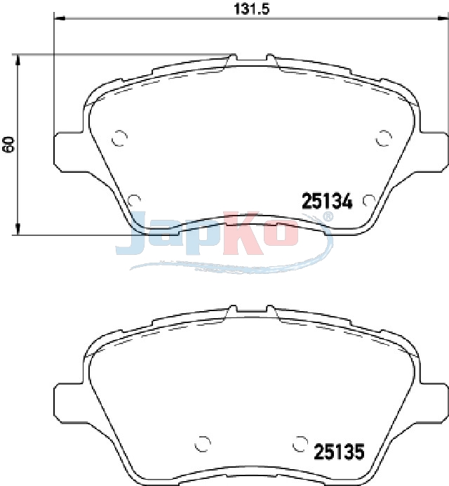 JAPKO Bremseklodser 500301 foraksel for FORD