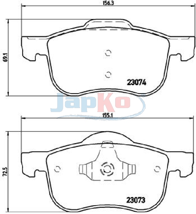 JAPKO Bremseklodser 500332 foraksel for VOLVO