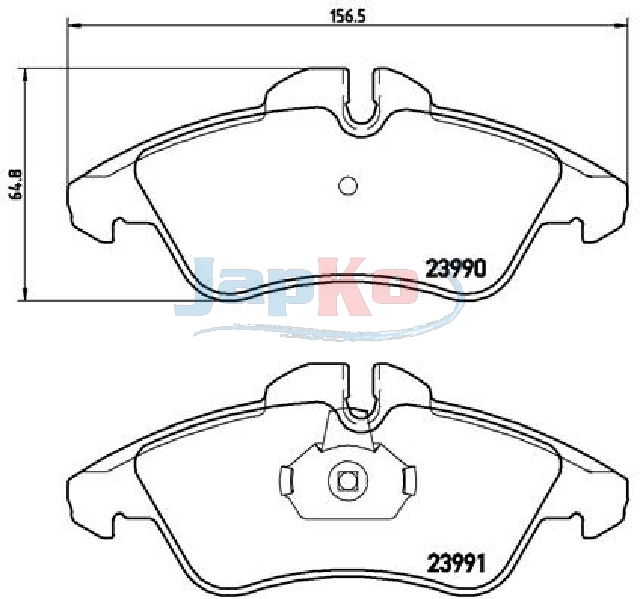 JAPKO Bremseklodser 500537 foraksel for MERCEDES-BENZ VW