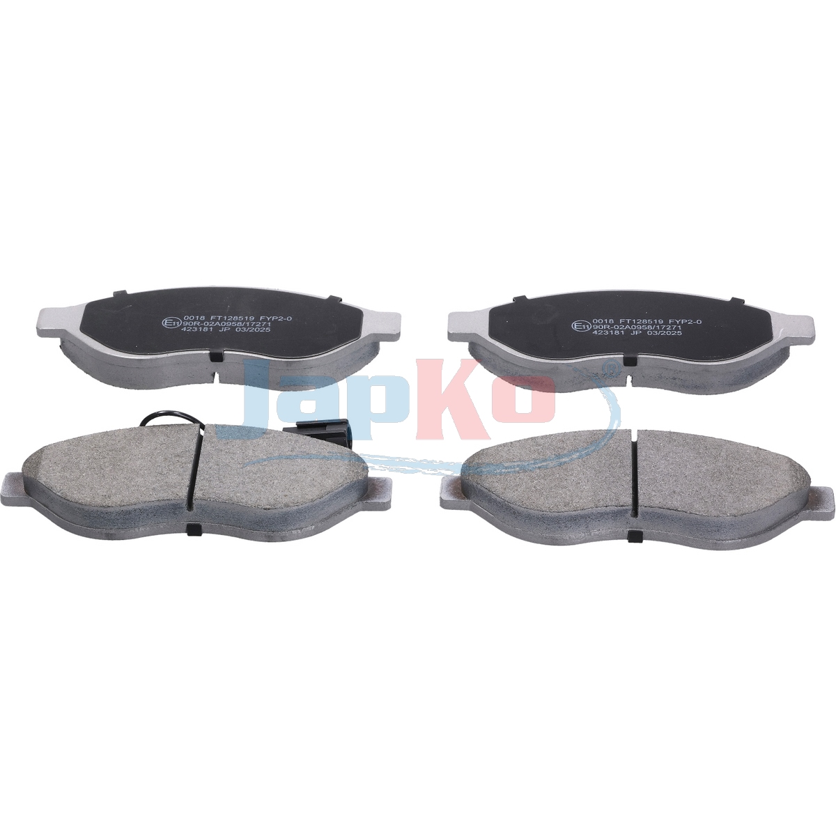 JAPKO Bremseklodser 500018 foraksel for PEUGEOT FIAT CITROËN