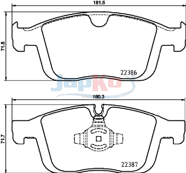 JAPKO Bremseklodser 500335 foraksel for VOLVO