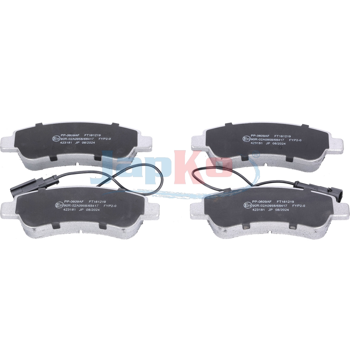 JAPKO Bremseklodser 510609 bagaksel for FIAT PEUGEOT VAUXHALL
