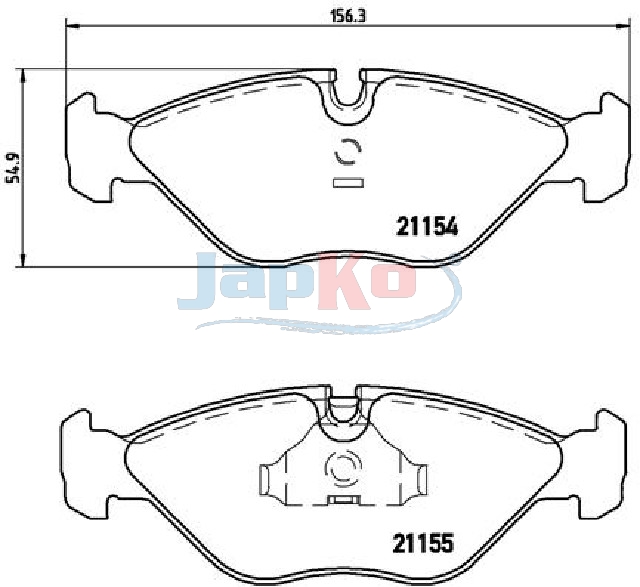 JAPKO Bremseklodser 500414 foraksel for SAAB
