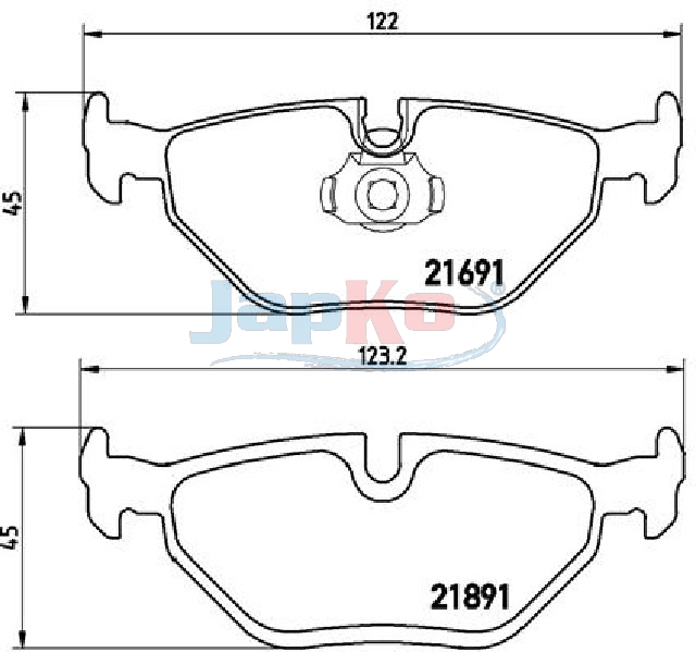 JAPKO Bremseklodser 510110 bagaksel for BMW