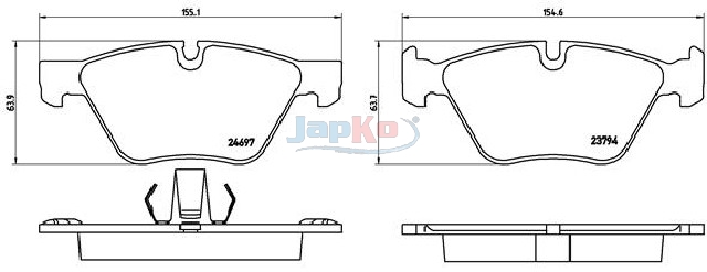 JAPKO Bremseklodser 500124 foraksel for BMW