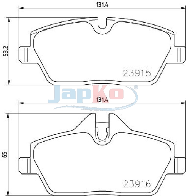 JAPKO Bremseklodser 500130 foraksel for BMW