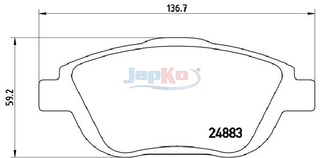 JAPKO Bremseklodser 500608 foraksel for CITROËN VAUXHALL PEUGEOT