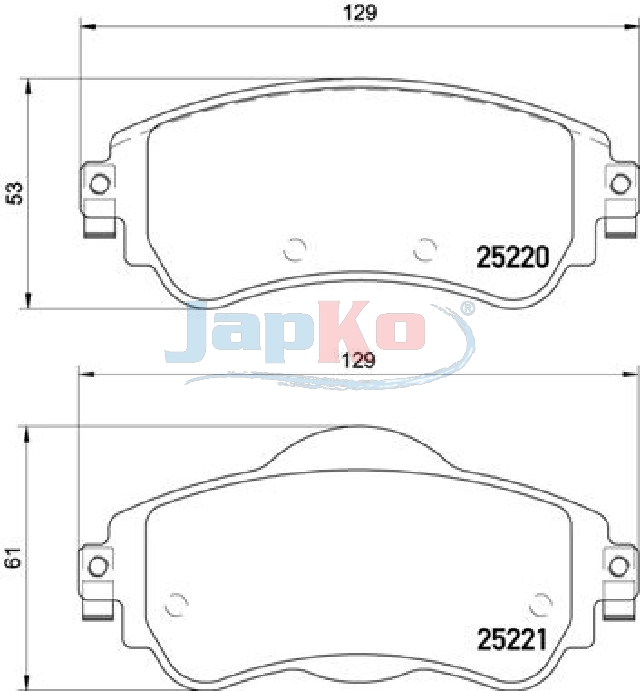 JAPKO Bremseklodser 500614 foraksel for CITROËN