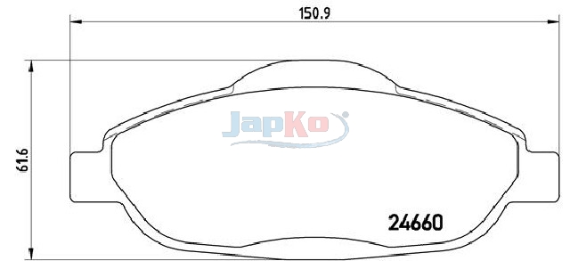 JAPKO Bremseklodser 500644 foraksel for PEUGEOT