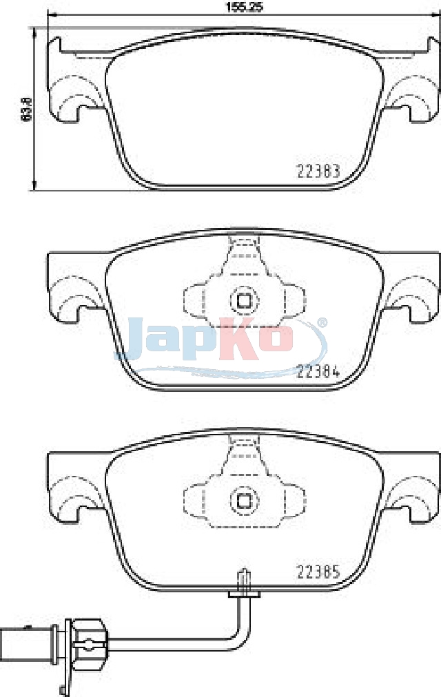 JAPKO Bremseklodser 500917 foraksel for AUDI VW