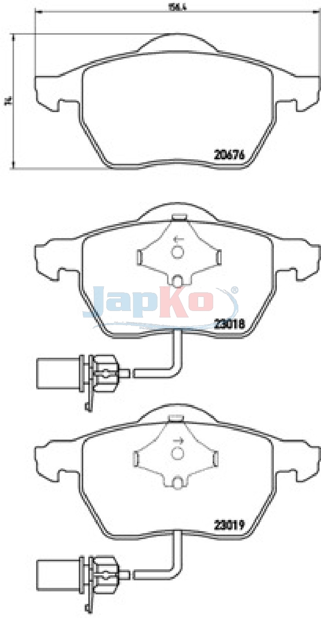 JAPKO Bremseklodser 500927 foraksel for VW