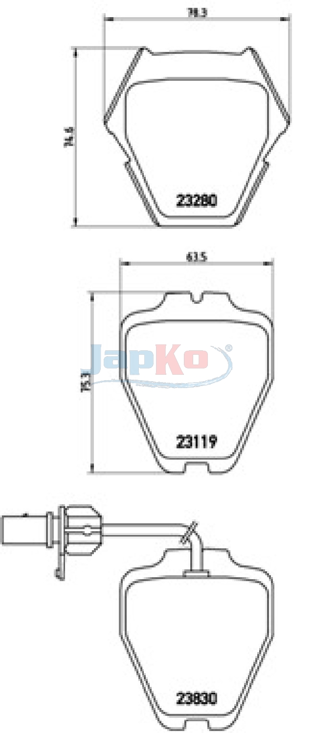 JAPKO Bremseklodser 500912 for AUDI VW