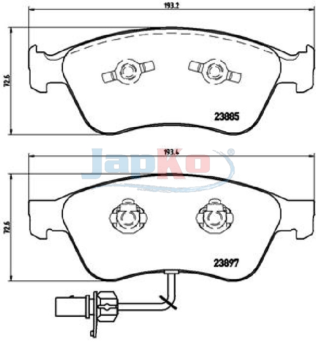 JAPKO Bremseklodser 500923 foraksel for VW AUDI