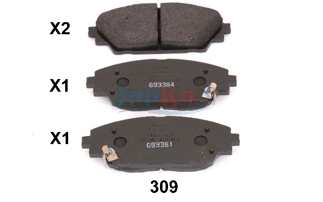 JAPKO Bremseklodser 50309 foraksel for MAZDA (CHANGAN) MAZDA